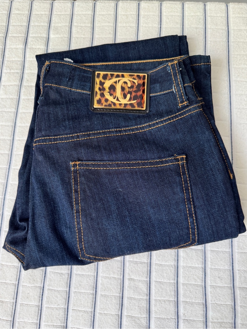 Just Cavalli Dark Wash Straight Leg Jeans Made in Italy Size 32 Women's